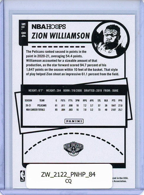 Zion Williamson 2021-22 Hoops #84 (CQ)