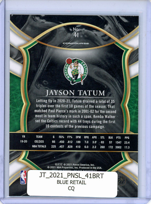 Jayson Tatum 2020-21 Select #41 Concourse Blue Retail (CQ)