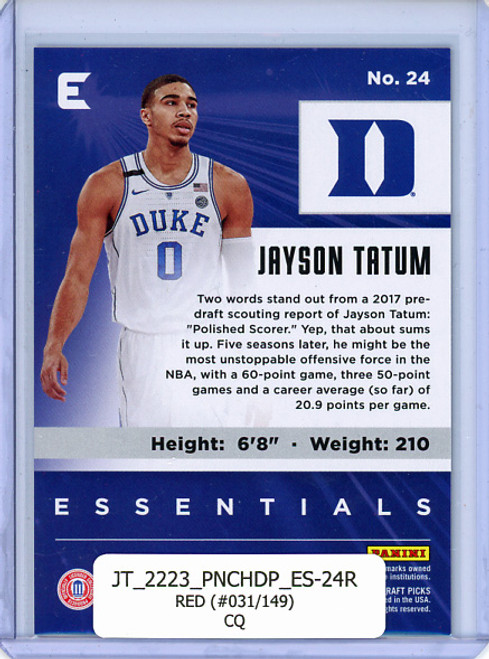 Jayson Tatum 2022-23 Chronicles, Essentials #24 Red (#031/149) (CQ)