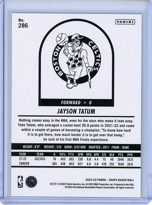 Jayson Tatum 2022-23 Hoops #286 Tribute Silver (#156/199) (CQ)