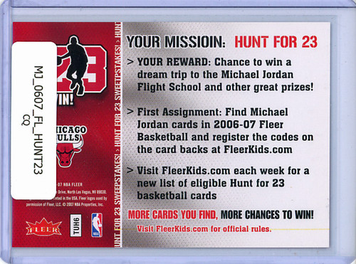 Michael Jordan 2006-07 Fleer, Hunt for 23 (CQ)