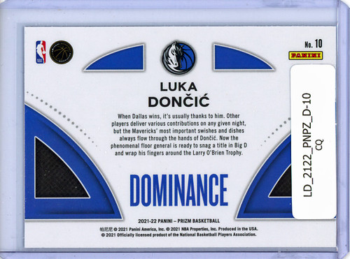 Luka Doncic 2021-22 Prizm, Dominance #10 (CQ)