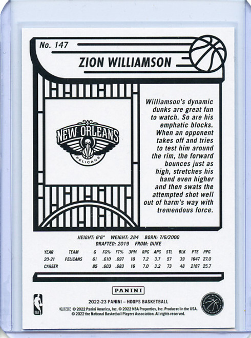Zion Williamson 2022-23 Hoops #147 Silver (#166/199)