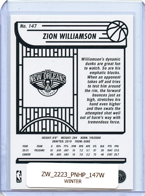 Zion Williamson 2022-23 Hoops #147 Winter
