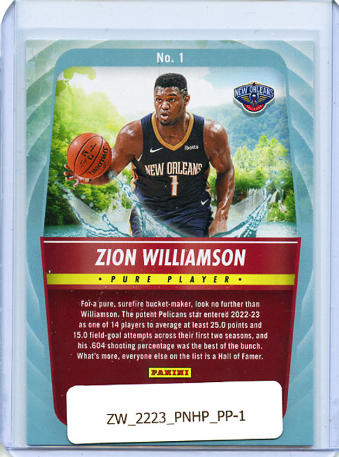 Zion Williamson 2022-23 Hoops, Pure Players #1