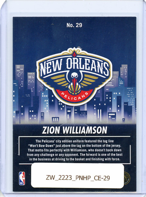 Zion Williamson 2022-23 Hoops, City Edition #29