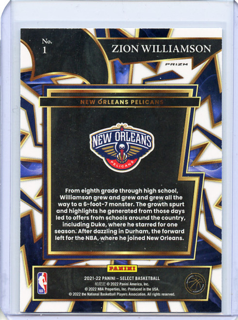 Zion Williamson 2021-22 Select, Turbocharged #1 Blue (1)