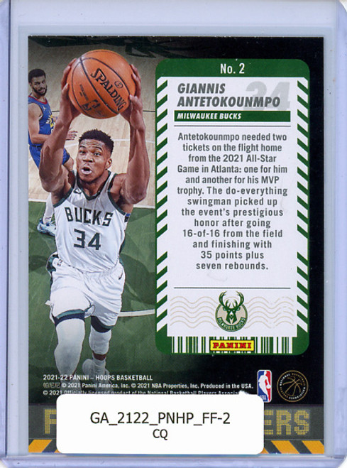 Giannis Antetokounmpo 2021-22 Hoops, Frequent Flyers #2 (CQ)