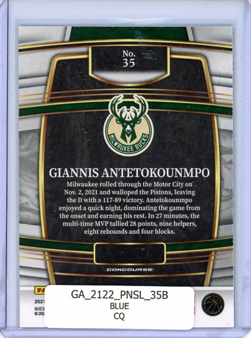 Giannis Antetokounmpo 2021-22 Select #35 Concourse Blue (CQ)