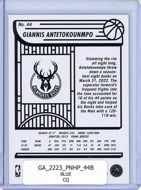 Giannis Antetokounmpo 2022-23 Hoops #44 Blue (CQ)