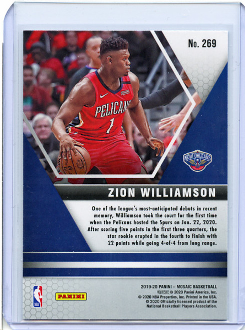 Zion Williamson 2019-20 Mosaic #269 NBA Debut (19)