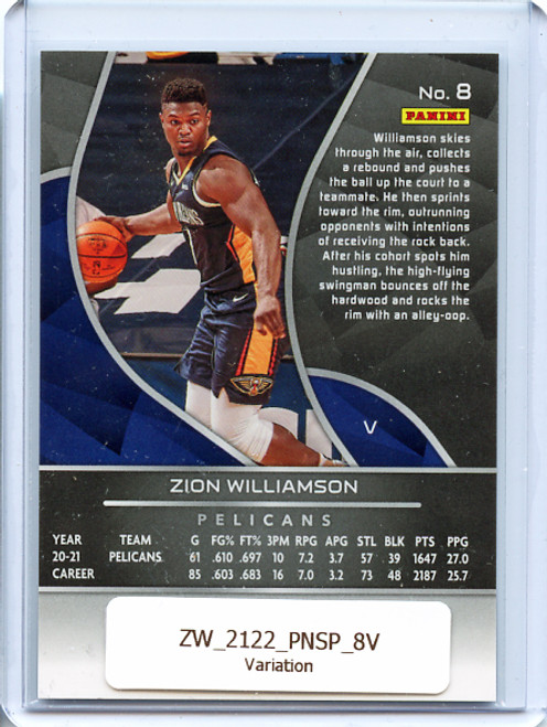 Zion Williamson 2021-22 Spectra #8 Variations