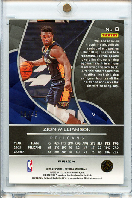Zion Williamson 2021-22 Spectra #8 Variation Interstellar (#29/49)