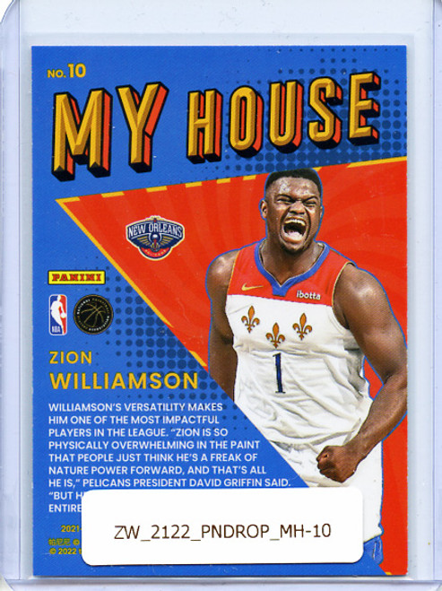 Zion Williamson 2021-22 Donruss Optic, My House #10