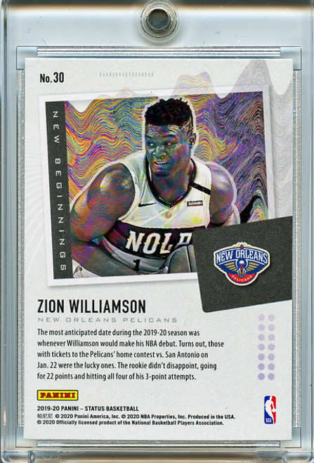 Zion Williamson 2019-20 Status, New Beginnings #30 (2)