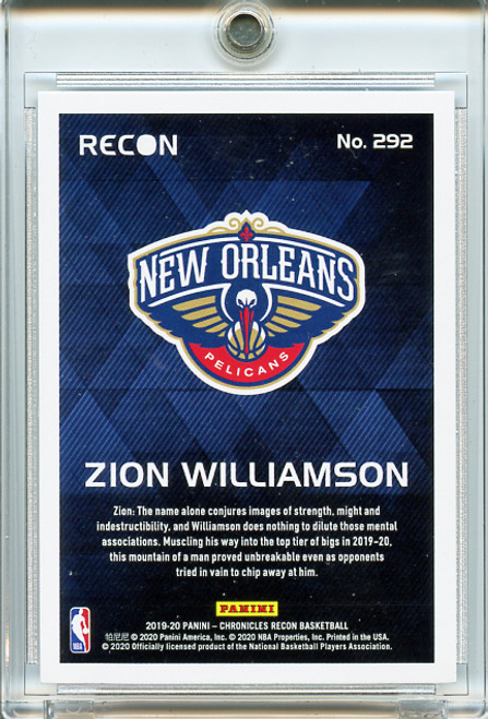 Zion Williamson 2019-20 Chronicles, Recon #292 Pink (2)