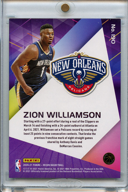 Zion Williamson 2020-21 Recon #190 Holo Blue (#32/99)