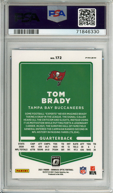 Tom Brady 2021 Donruss Optic #172 Stars PSA 10 Gem Mint (#71846330) (CQ)
