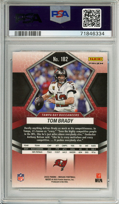 Tom Brady 2022 Mosaic #182 Mosaic PSA 10 Gem Mint (#71846334) (CQ)