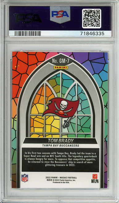 Tom Brady 2022 Mosaic, Glass Mosaic #GM-7 PSA 9 Mint (#71846335) (CQ)