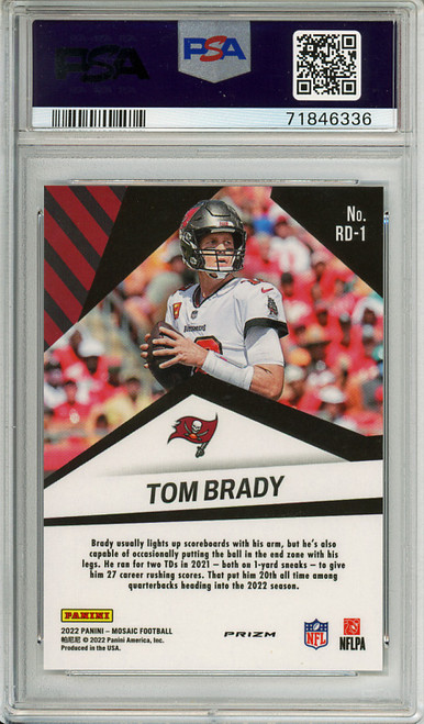 Tom Brady 2022 Mosaic, Razzle Dazzle #RD-1 PSA 10 Gem Mint (#71846336) (CQ)