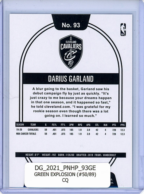 Darius Garland 2020-21 Hoops #93 Green Explosion (#50/89) (CQ)