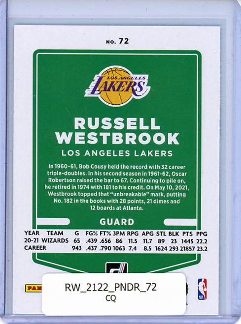 Russell Westbrook 2021-22 Donruss #72 (CQ)