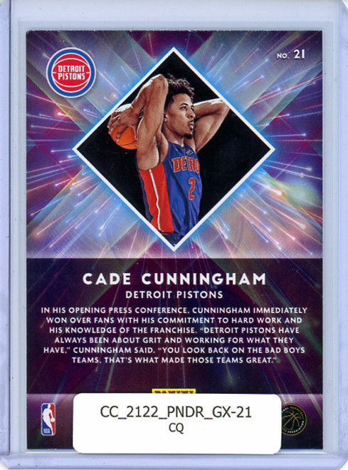 Cade Cunningham 2021-22 Donruss, Great X-Pectations #21 (CQ)