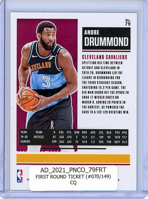 Andre Drummond 2020-21 Contenders #79 First Round Ticket (#070/149) (CQ)