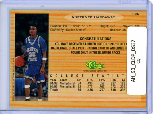 Anfernee Hardaway 1993 Classic, Chromium Draft Stars #DS37 (CQ)