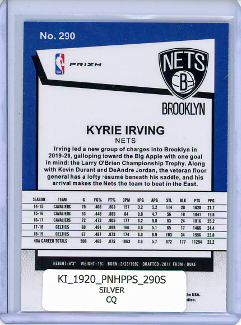 Kyrie Irving 2019-20 Hoops Premium Stock #290 Tribute Silver (CQ)