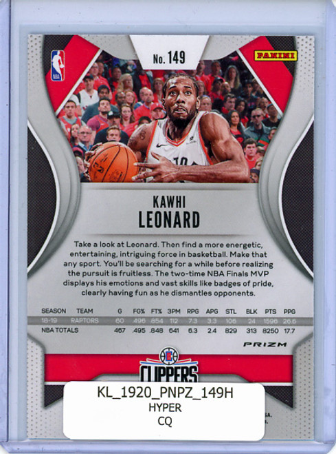 Kawhi Leonard 2019-20 Prizm #149 Hyper (CQ)