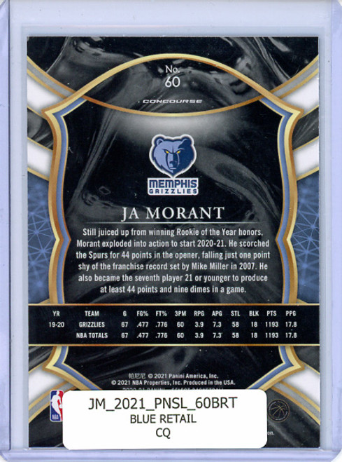 Ja Morant 2020-21 Select #60 Concourse Blue Retail (CQ)