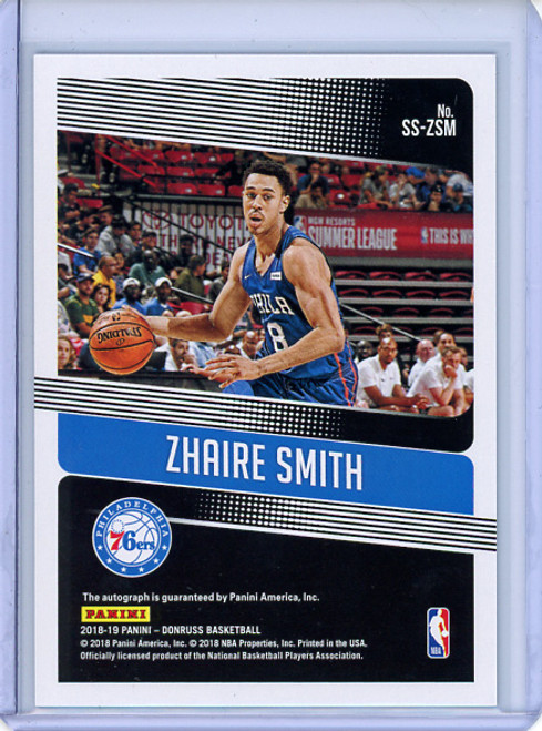 Zhaire Smith 2018-19 Donruss, Significant Signatures #SS-ZSM (1) (CQ)