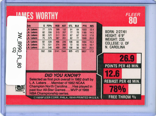 James Worthy 1989-90 Fleer #80 (CQ)