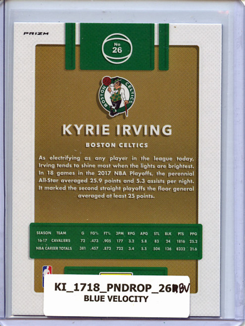 Kyrie Irving 2017-18 Donruss Optic #26 Blue Velocity