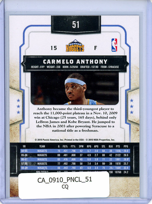 Carmelo Anthony 2009-10 Classics #51 (CQ)
