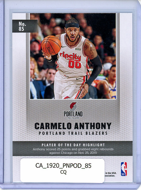 Carmelo Anthony 2019-20 Panini Player of the Day #85 (CQ)