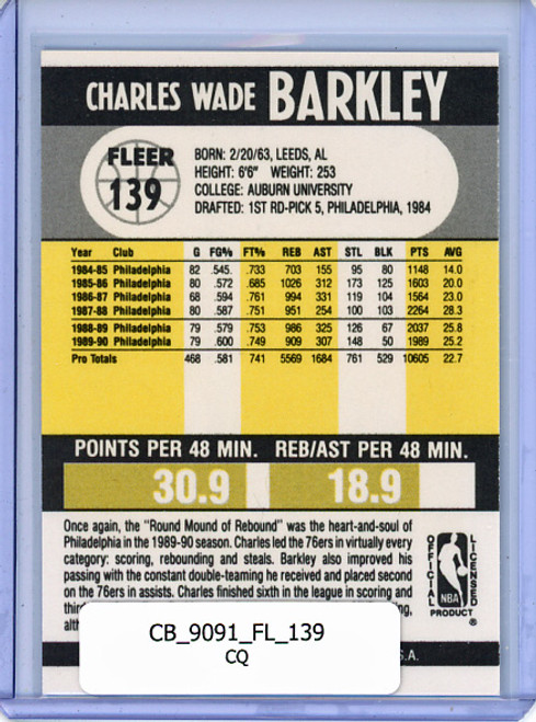 Charles Barkley 1990-91 Fleer #139 (CQ)