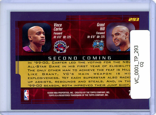 Vince Carter, Grant Hill 2000-01 Topps #293 Second Coming (CQ)