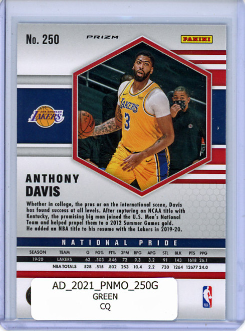 Anthony Davis 2020-21 Mosaic #250 National Pride Green (CQ)