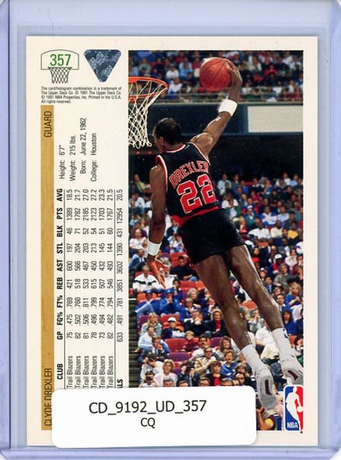 Clyde Drexler 1991-92 Upper Deck #357 (CQ)