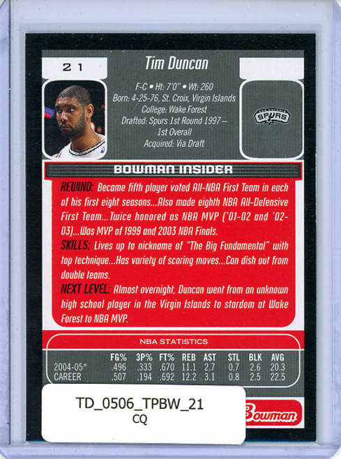 Tim Duncan 2005-06 Bowman #21 (CQ)
