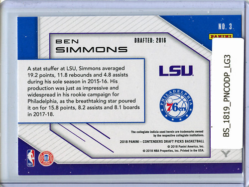 Ben Simmons 2018-19 Contenders Draft Picks, Legacy #3