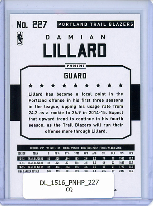 Damian Lillard 2015-16 Hoops #227 (CQ)