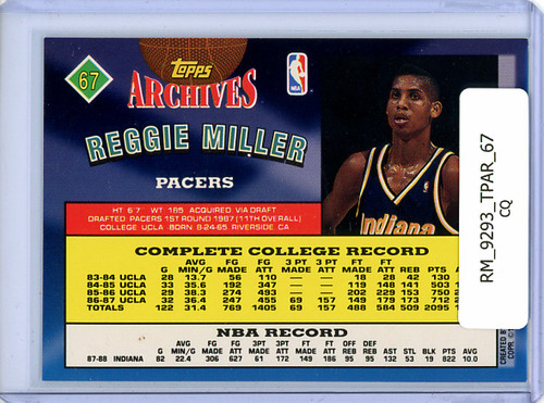 Reggie Miller 1992-93 Archives #67 (CQ)