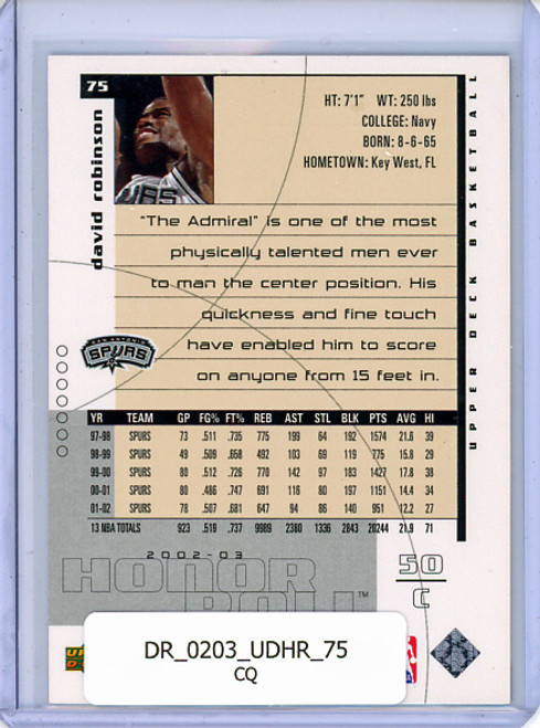 David Robinson 2002-03 Honor Roll #75 (CQ)