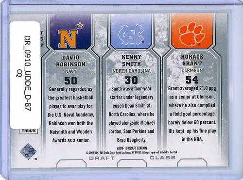 David Robinson, Kenny Smith, Horace Grant 2009-10 Upper Deck Draft Edition, Draft Class #D-87 (CQ)