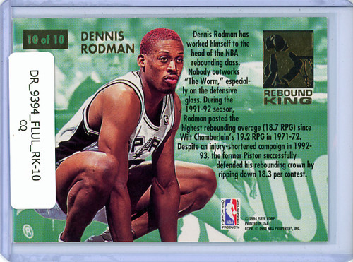 Dennis Rodman 1993-94 Ultra, Rebound Kings #10 (CQ)