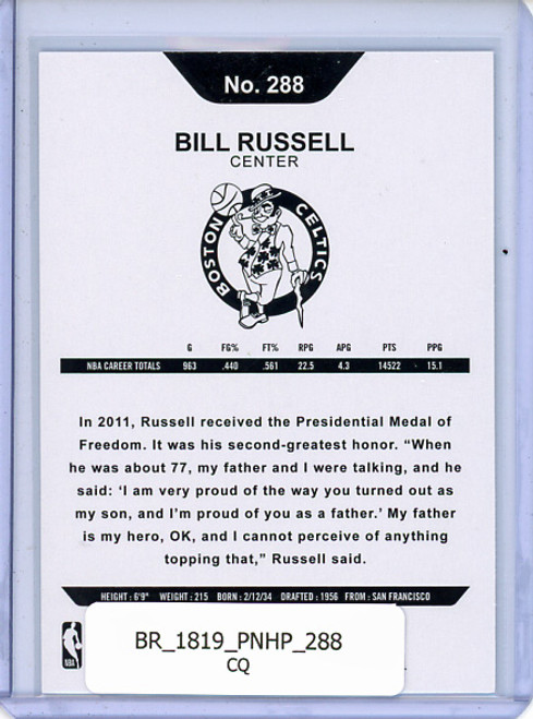 Bill Russell 2018-19 Hoops #288 Tribute (CQ)